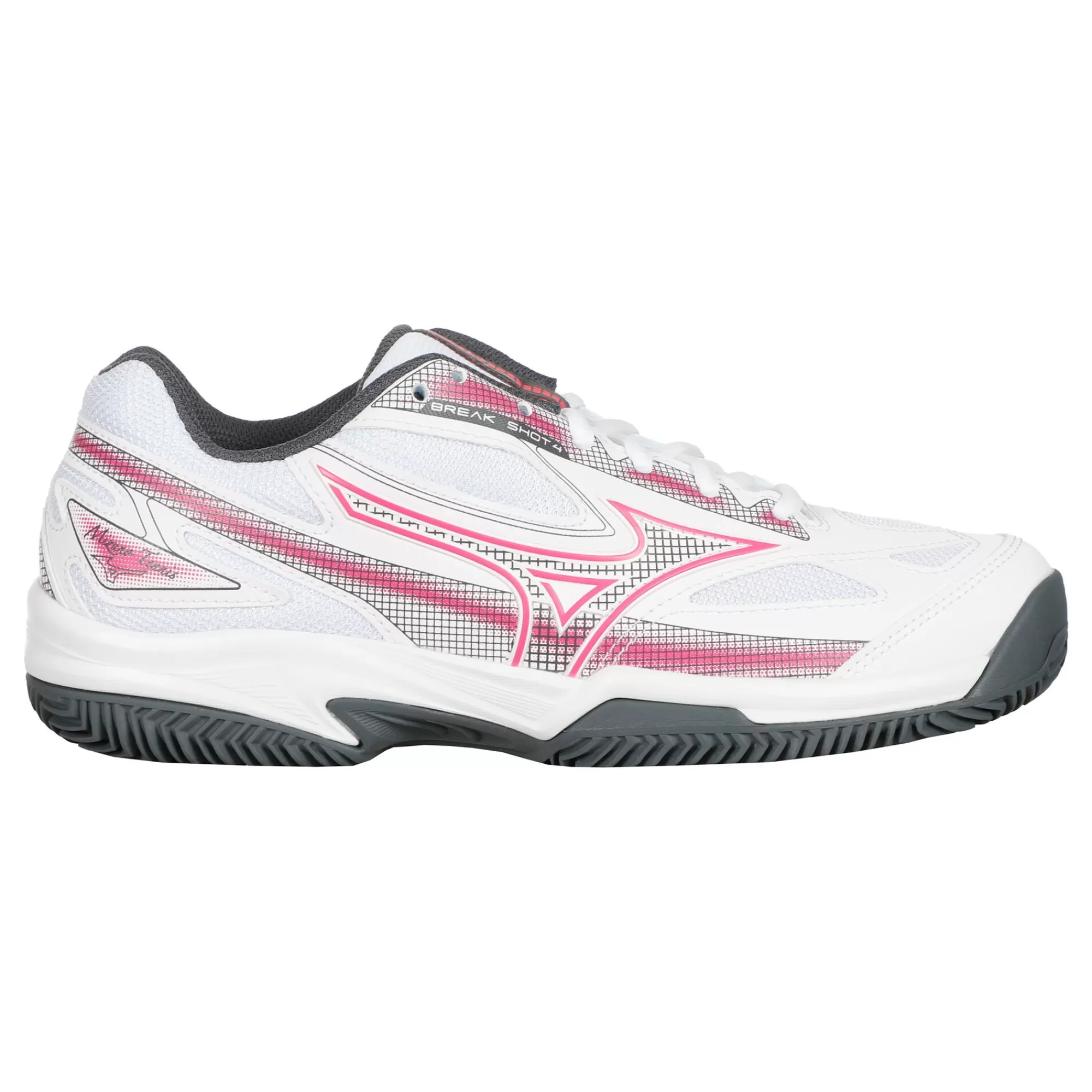 Break Shot 4 Clay Court Shoe Women - White, Pink>Mizuno Shop