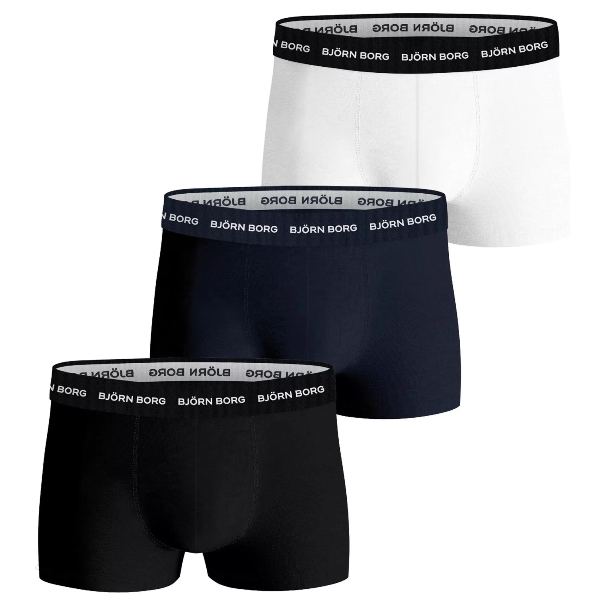 Cotton Stretch Trunk Boxer Shorts 3 Pack Men - Black, White>Björn Borg Shop