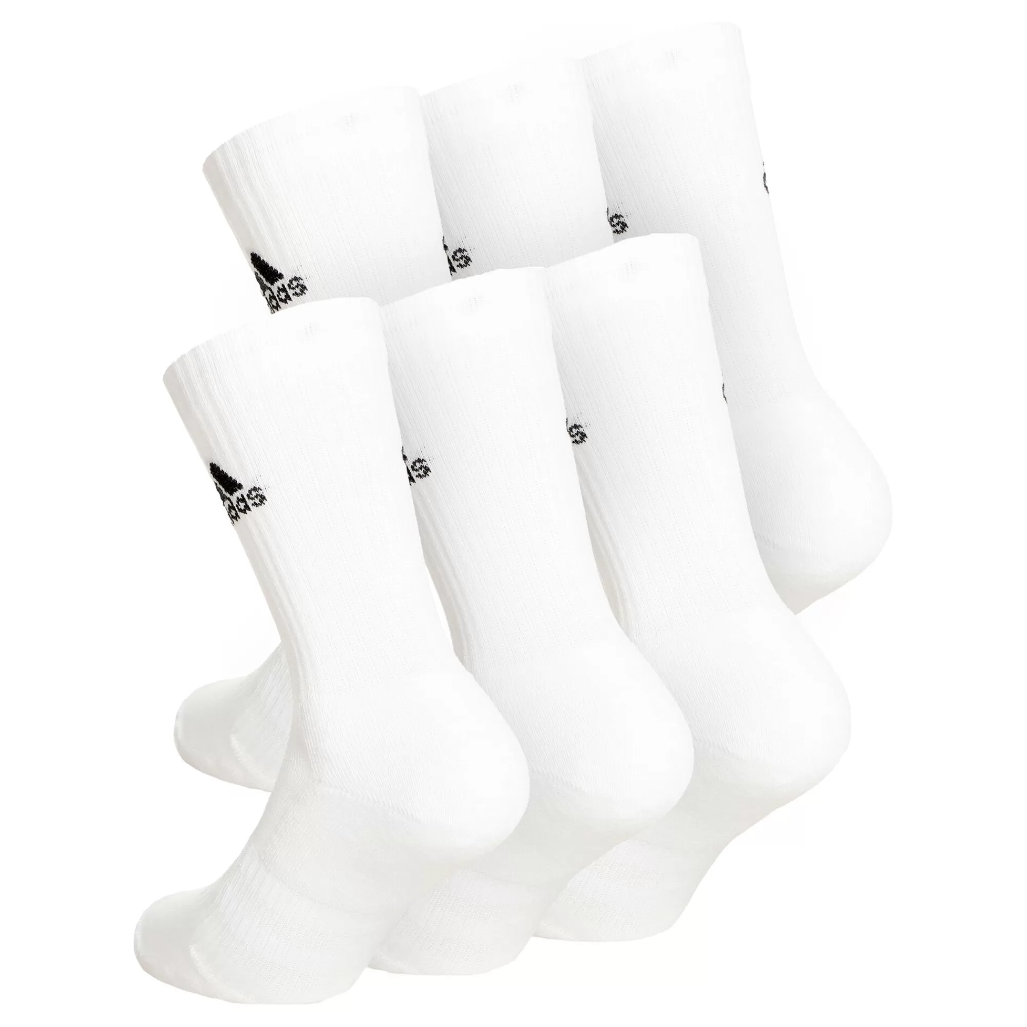 Crew Sportswear Ankle Sports Socks 6 Pack - White, Black>adidas Fashion