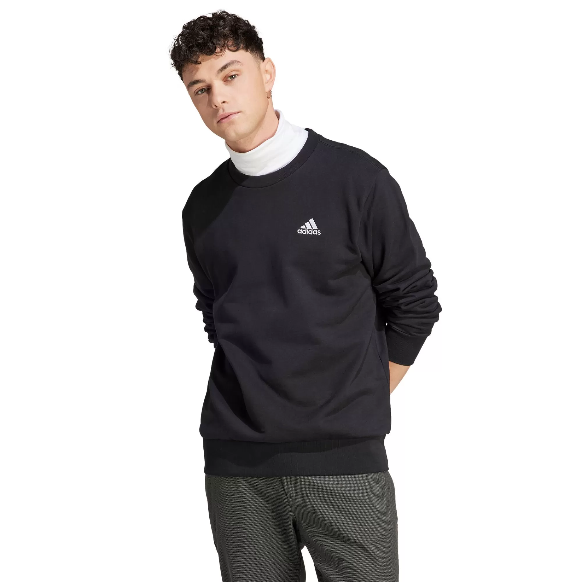 Essentials French Terry Embroidered Small Logo Sweatshirt Men ->adidas Cheap