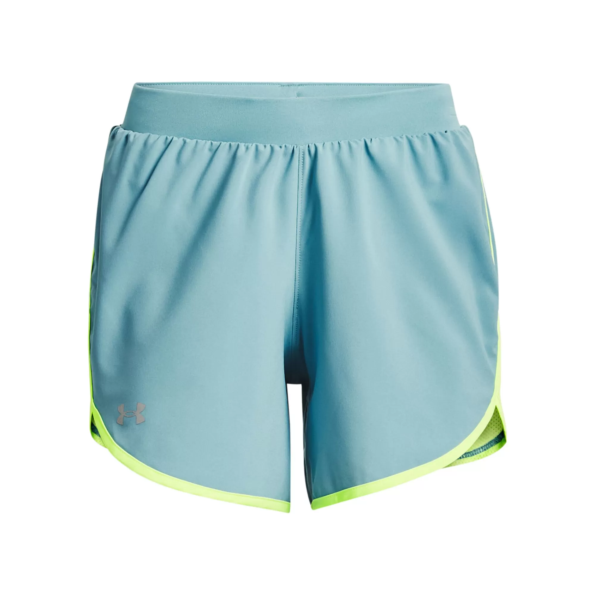 Fly By Elite 5in Shorts Women - Light Blue, Neon Yellow>Under Armour Cheap