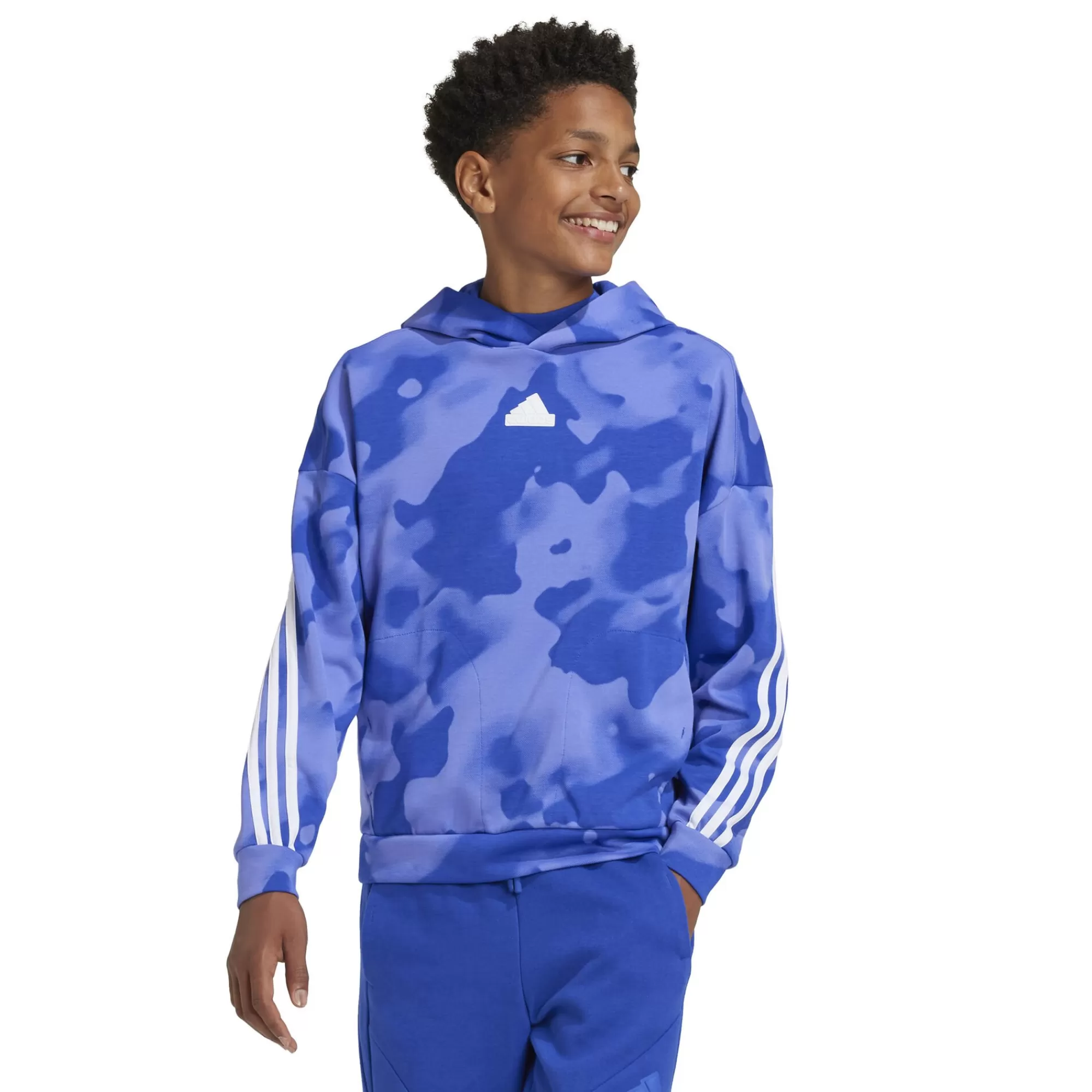 Future Icon Camo Printed Hoody Boys - Blue, White>adidas Discount