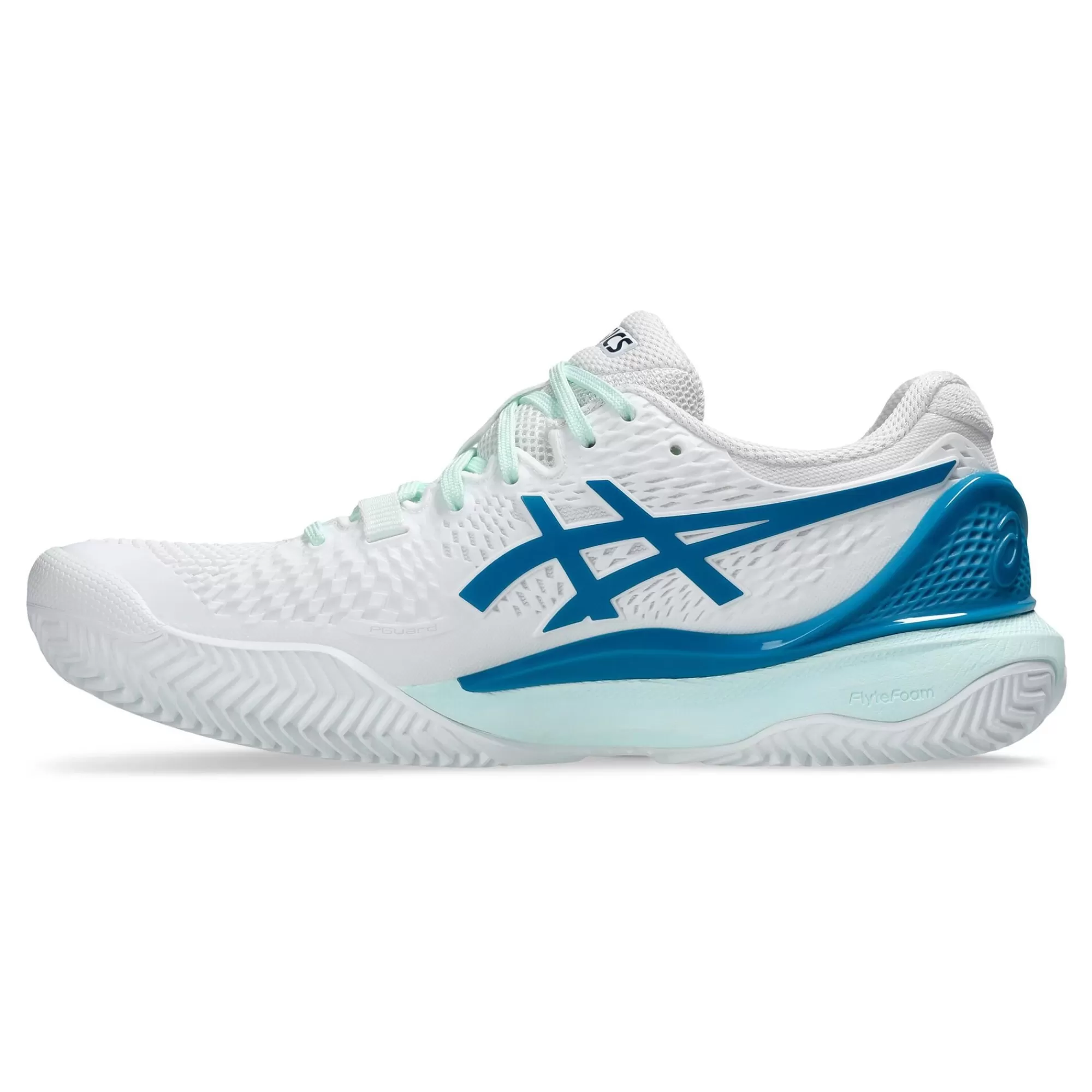 Gel-Resolution 9 Clay Court Shoe Women - White, Blue>ASICS Online