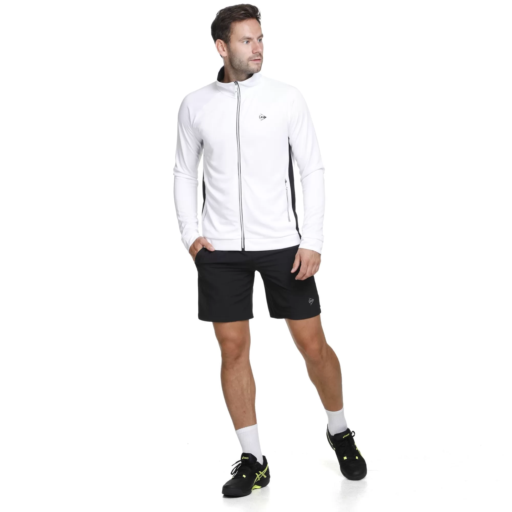 Knitted Training Jacket Men - White, Black>Dunlop Discount