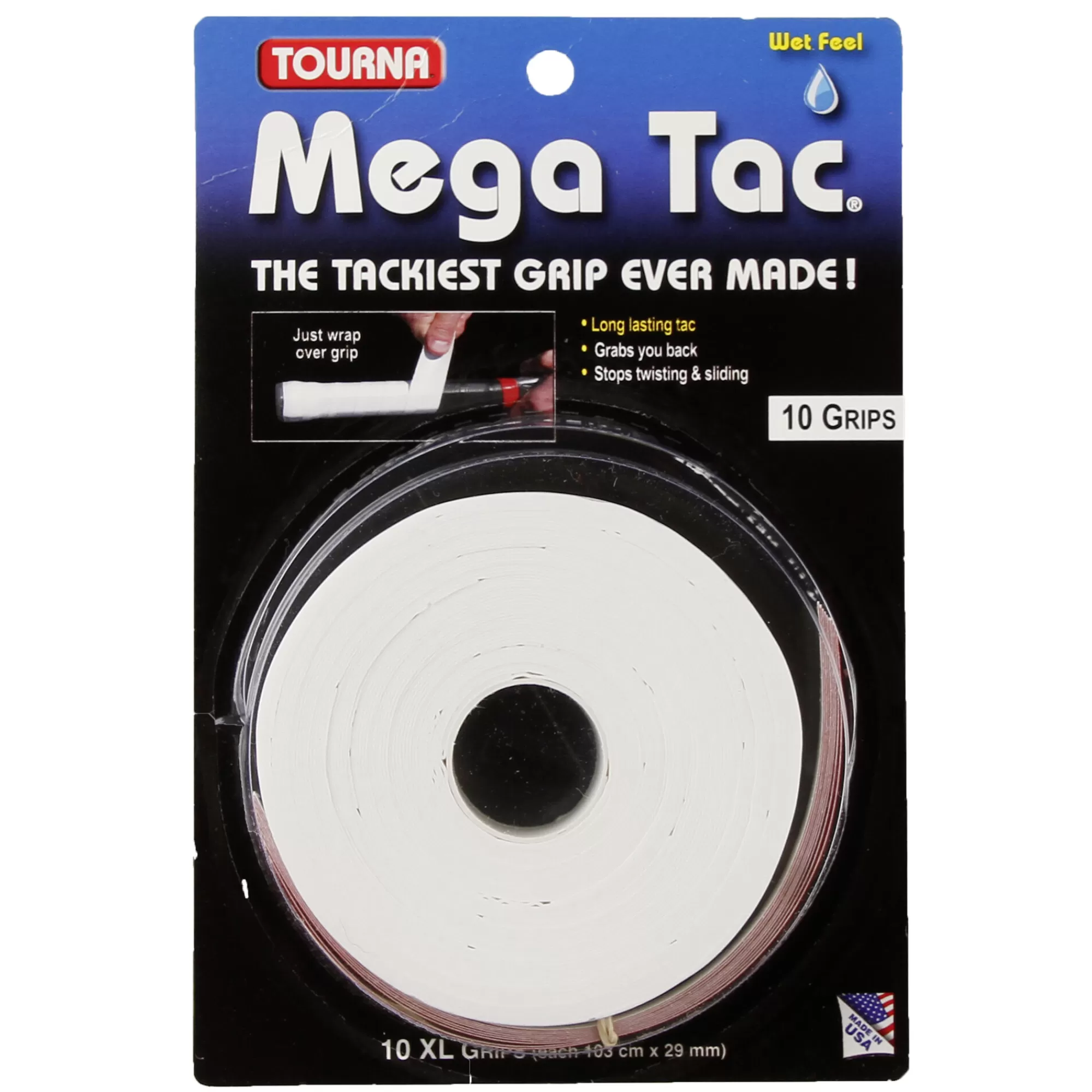 Mega Tac 10 Pack - White>Tourna Clearance