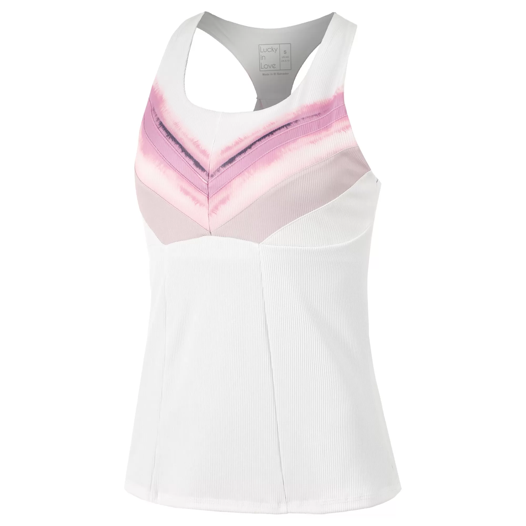 Mystic Petal Racerback Tank Top Women - White, Pink>Lucky in Love Cheap