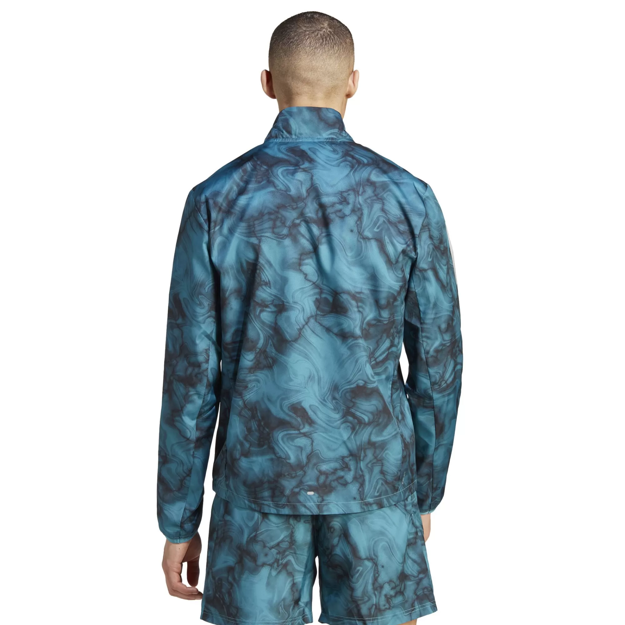 Own The Run AOP Running Jacket Men - Dark Green, Black>adidas Cheap