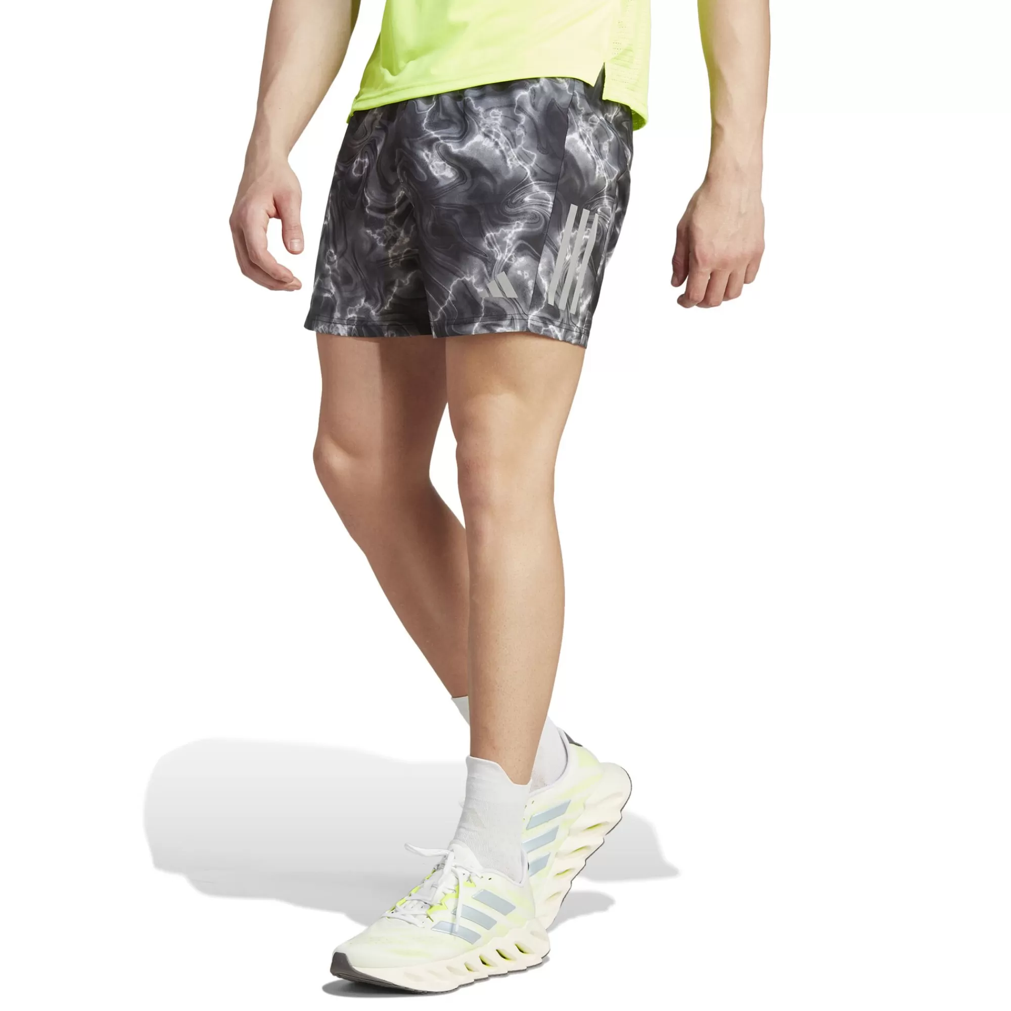 Own The Run 5in AOP Running Shorts Men - Black, Multicoloured>adidas Cheap