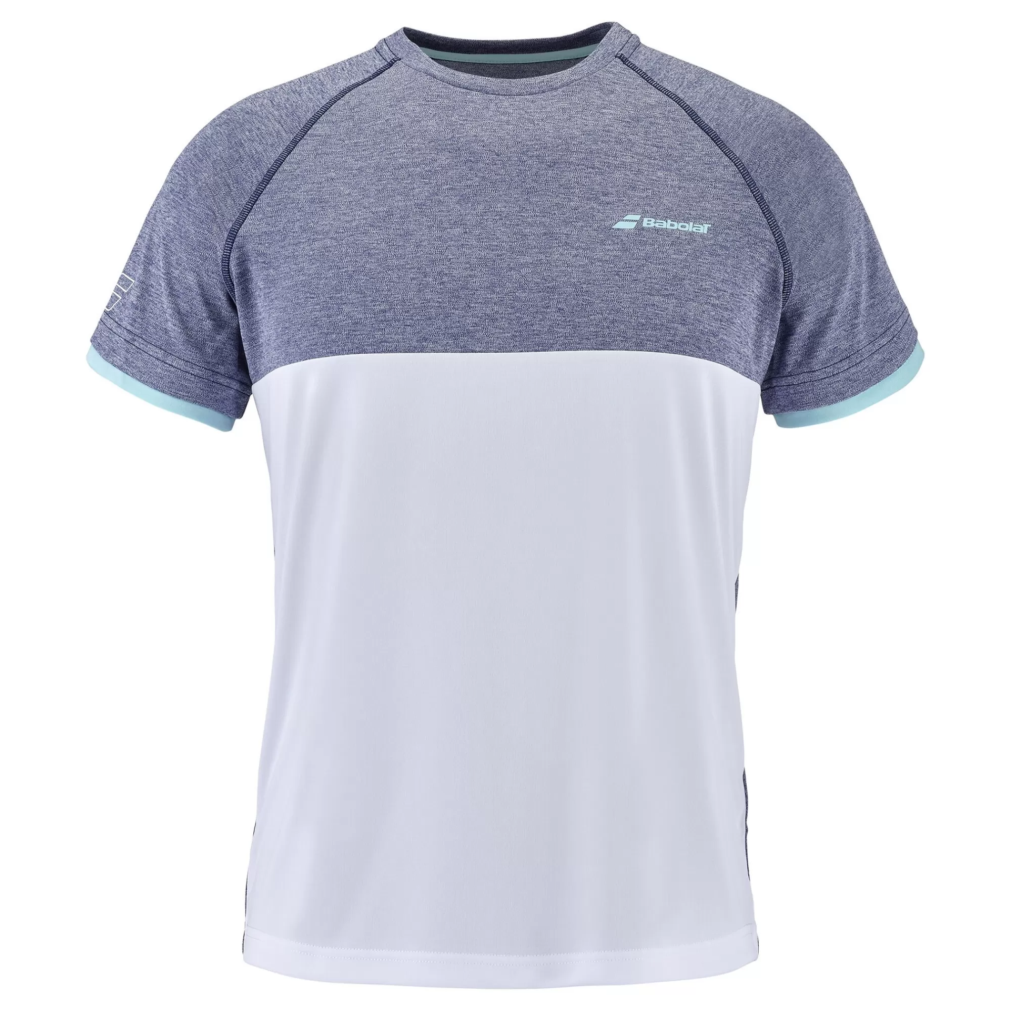 Play Crew Neck T-Shirt Men - White, Blue>Babolat Flash Sale