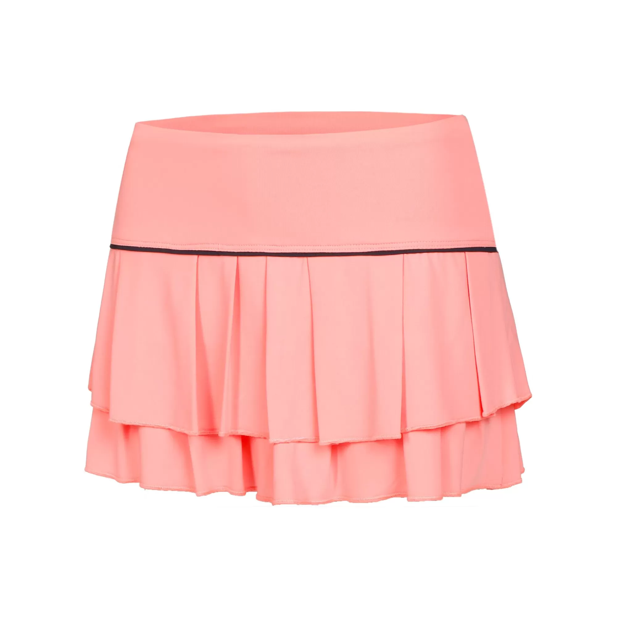 Pleat Tier With Piping Skirt Women - Apricot, Black>Lucky in Love Outlet