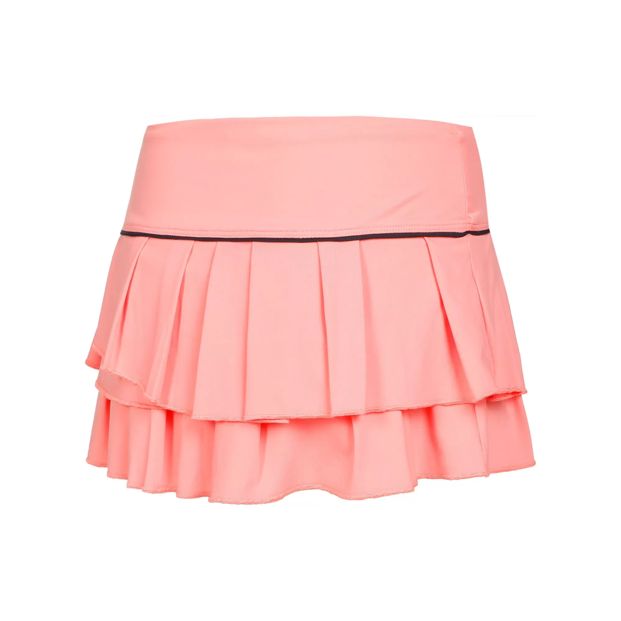 Pleat Tier With Piping Skirt Women - Apricot, Black>Lucky in Love Outlet