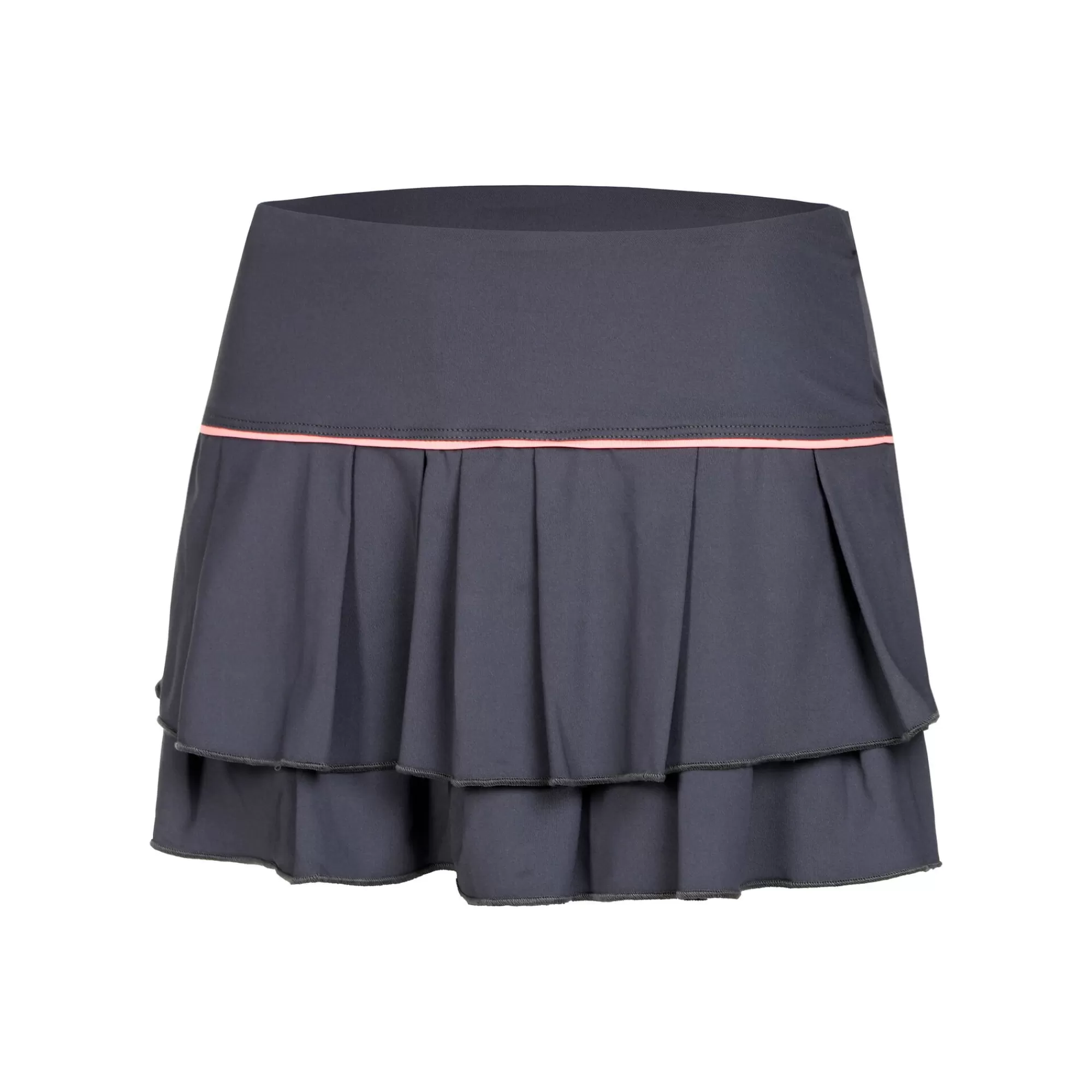 Pleat Tier With Piping Skirt Women - Dark Grey, Apricot>Lucky in Love Sale
