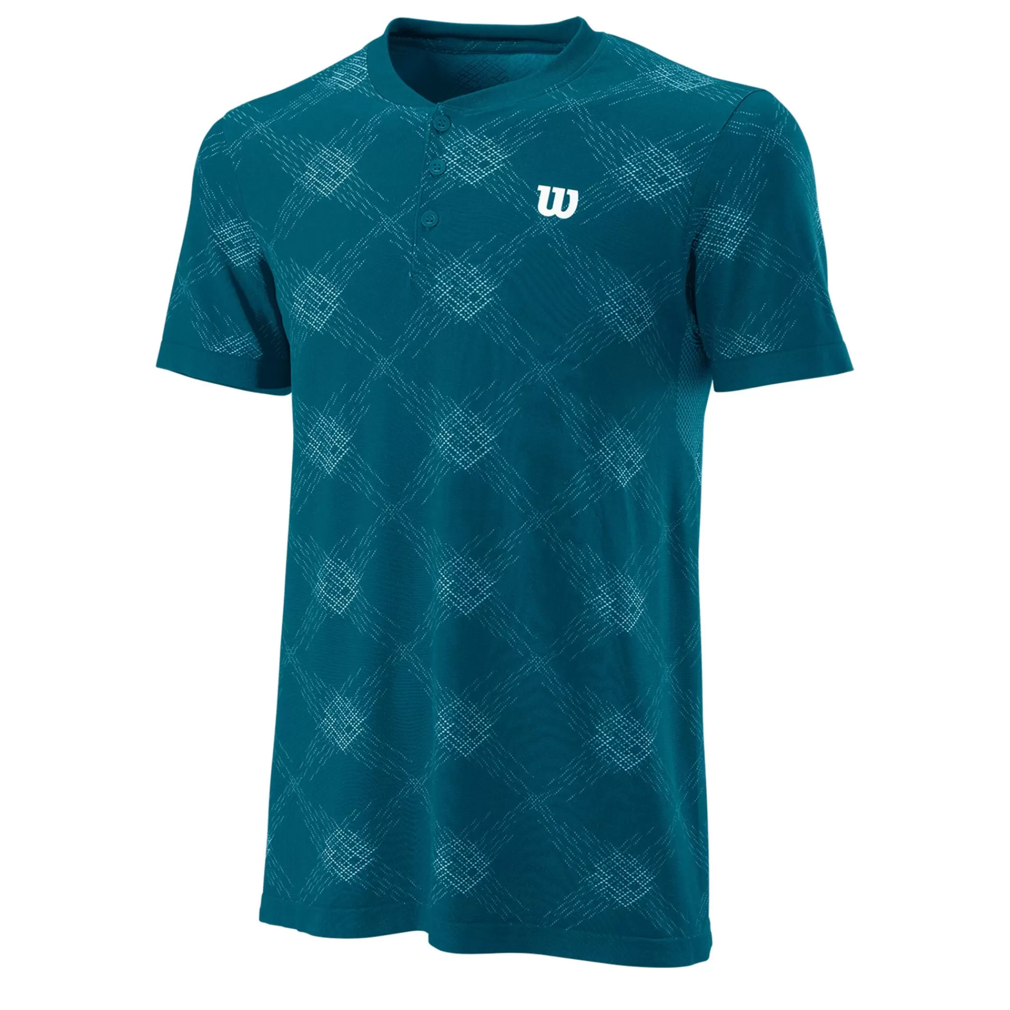 Power Seamless Henley III T-Shirt Men - Blue, White>Wilson Flash Sale
