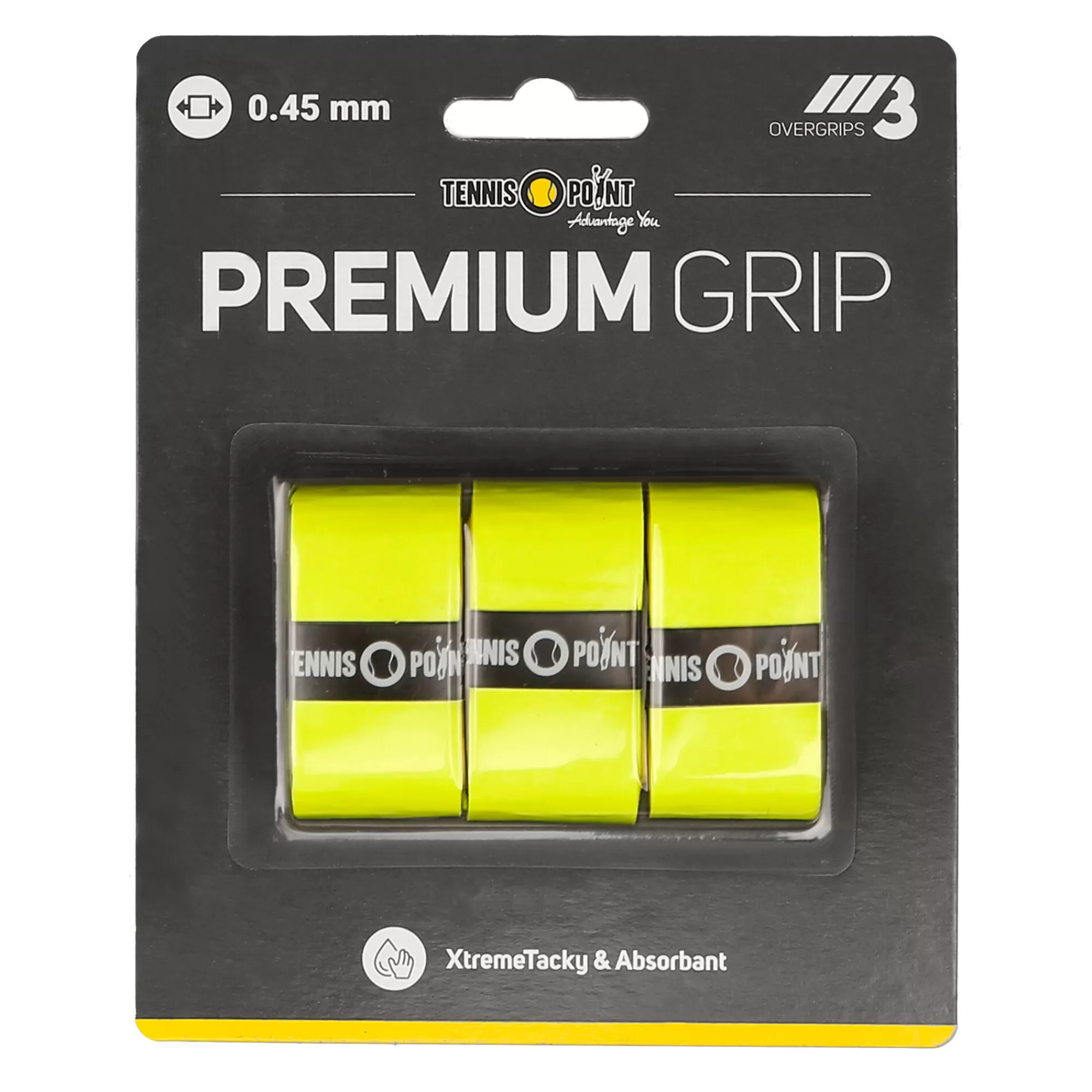 Premium Grip 3 Pack - Yellow>Tennis-Point Clearance