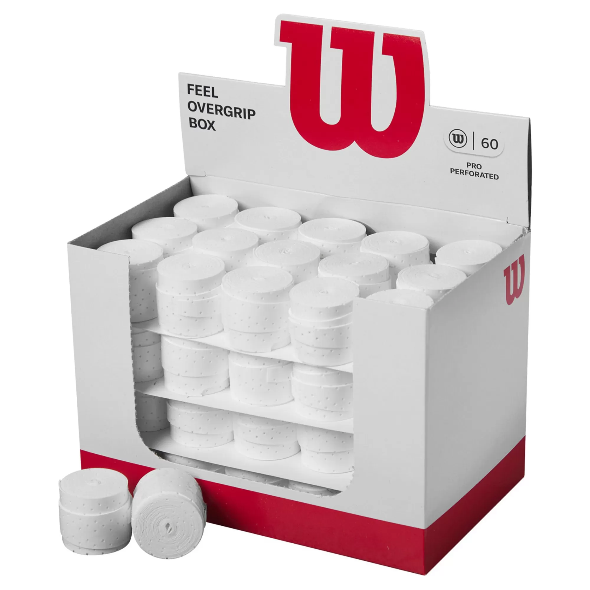 Pro Overgrip Perforated 60 Pack - White>Wilson Hot