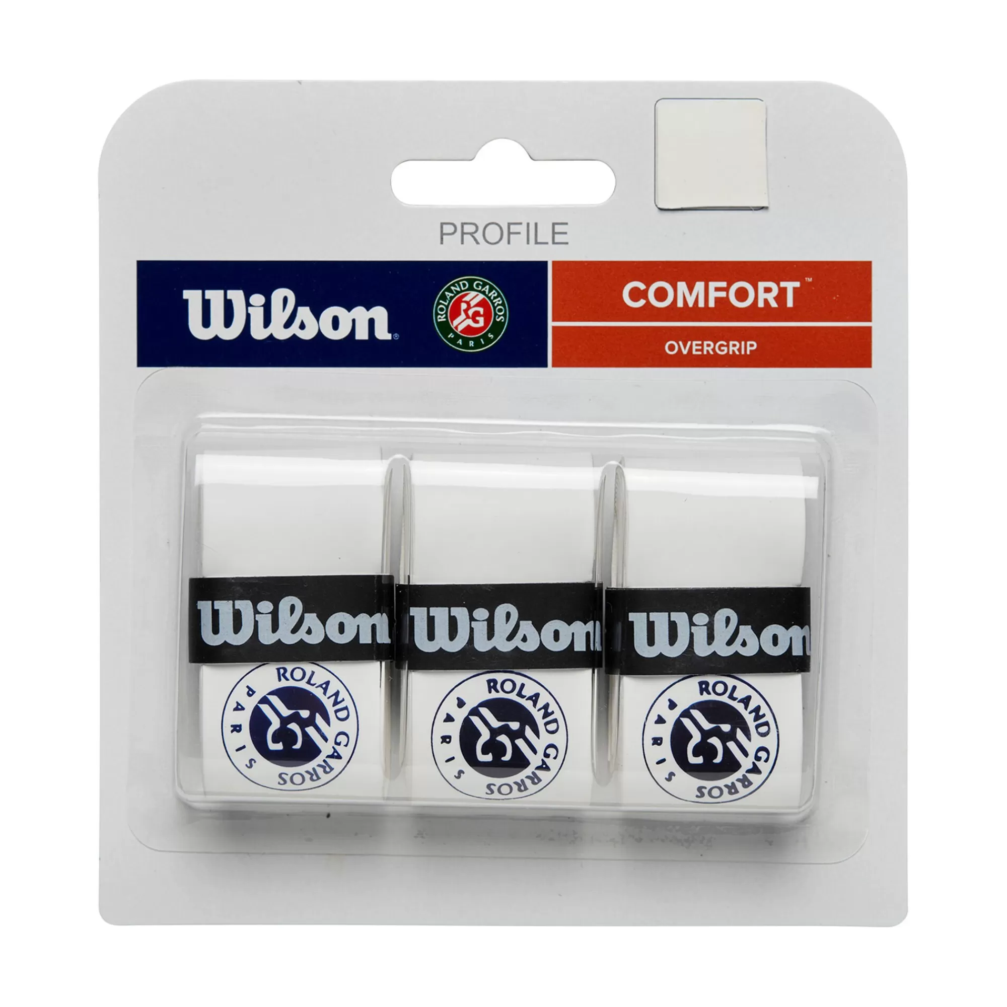 Pro Overgrip Roland Garros 3 Pack - White, Blue>Wilson Best
