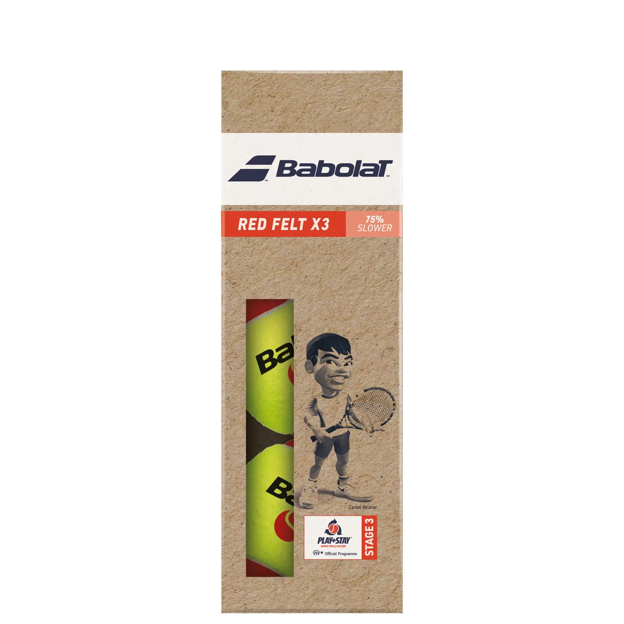 Red Felt (Stage 3) 3 Pack>Babolat New