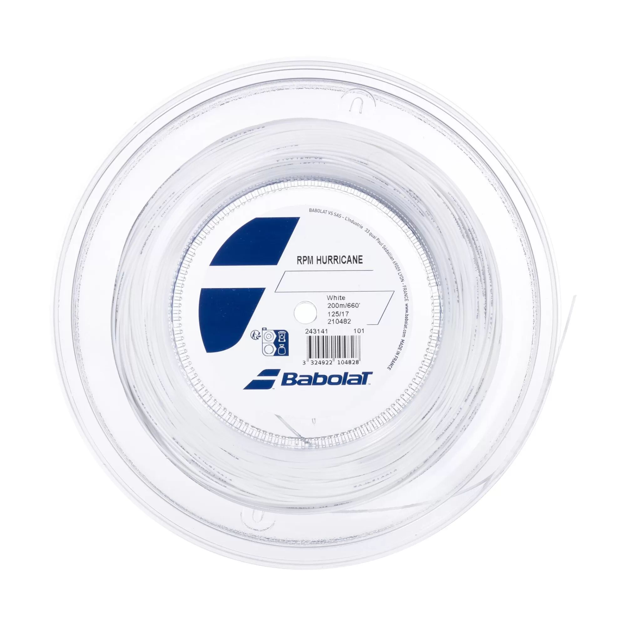 RPM Hurricane String Reel 200m - White>Babolat Sale