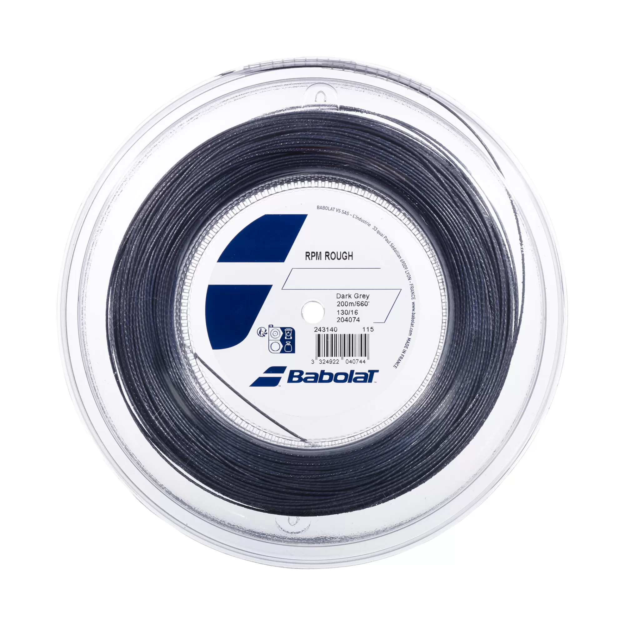 RPM Rough String Reel 200m - Grey>Babolat Best Sale
