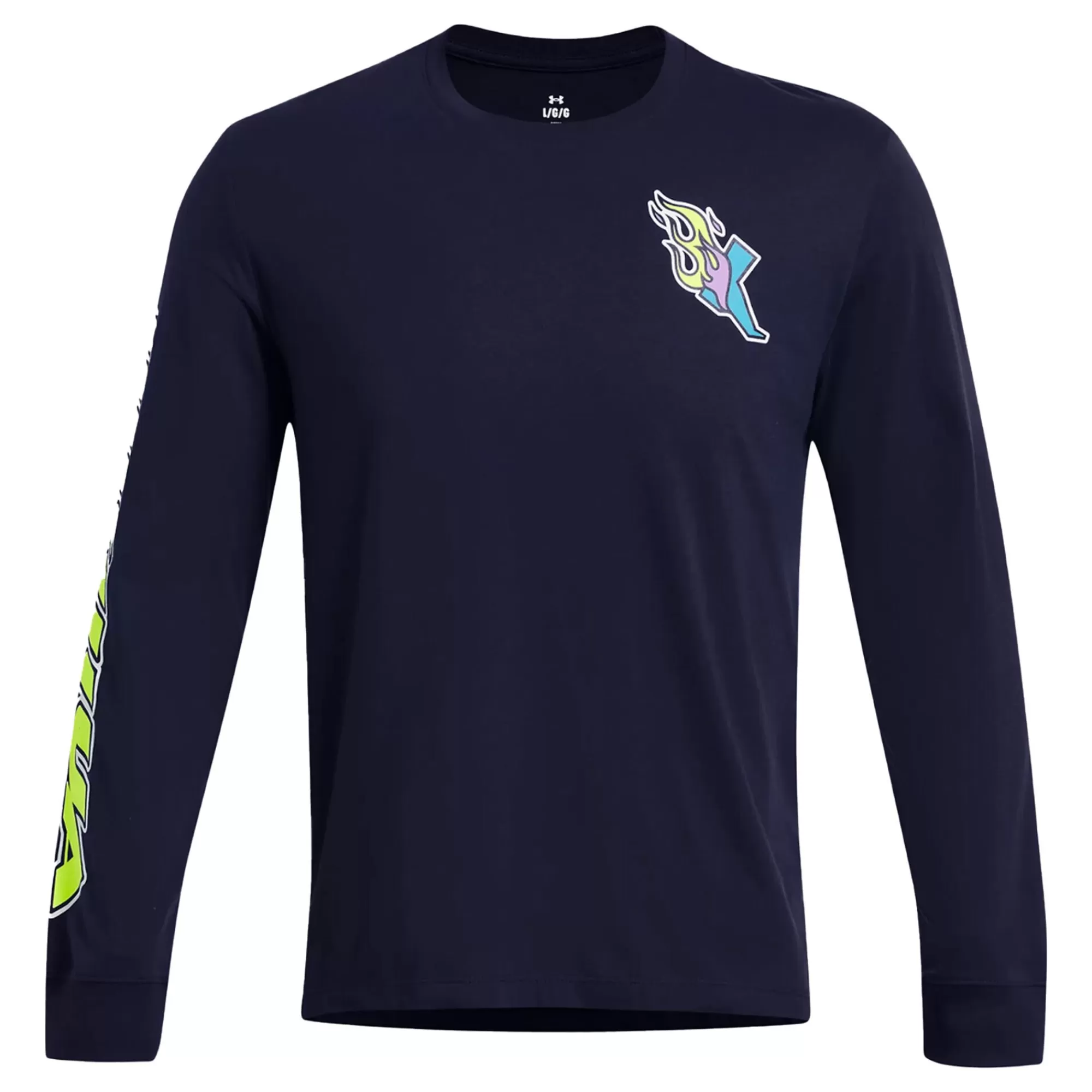 Run Everywhere Running Top Men - Dark Blue, Neon Yellow>Under Armour Cheap