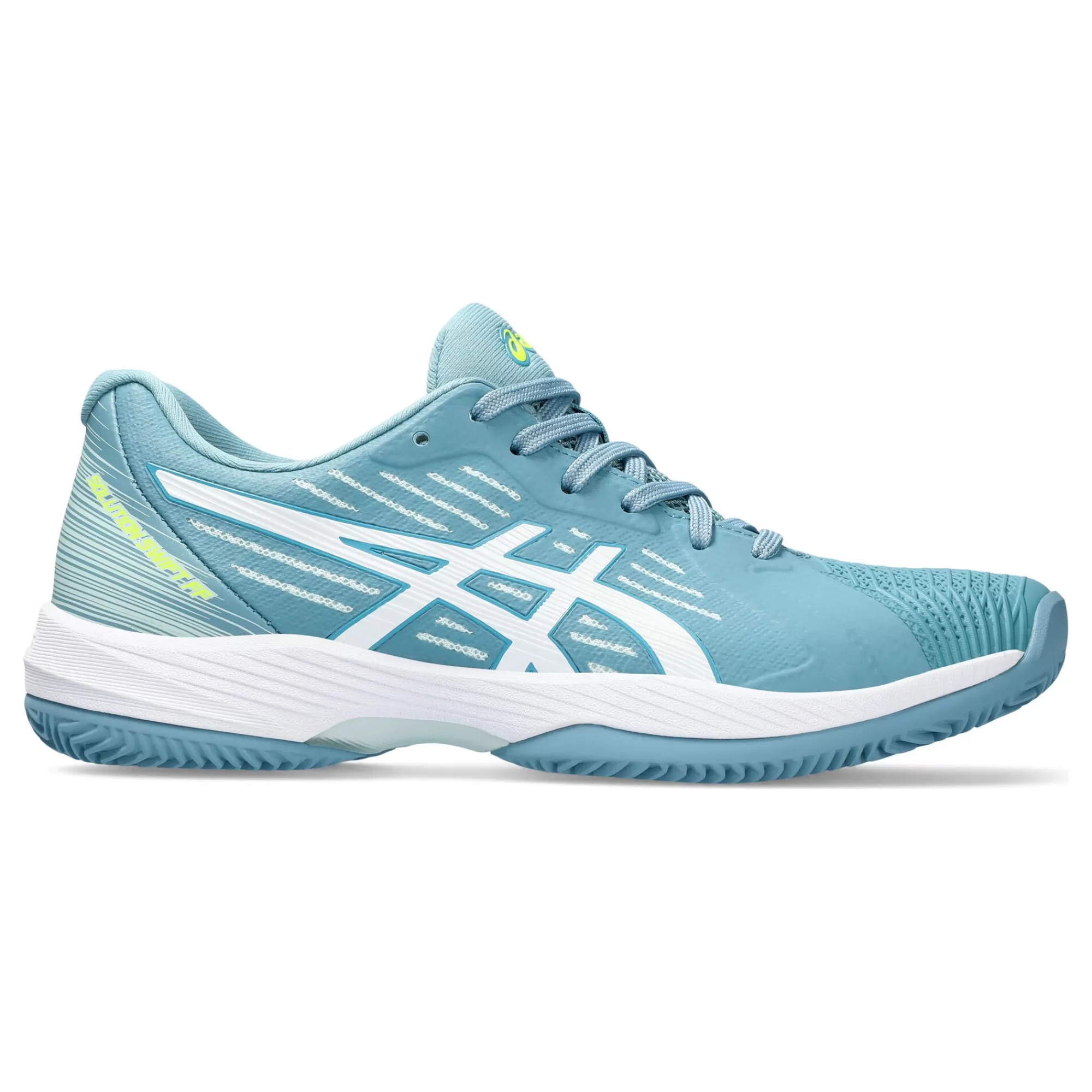 Solution Swift FF Clay Court Shoe Women - Petrol, White>ASICS Hot
