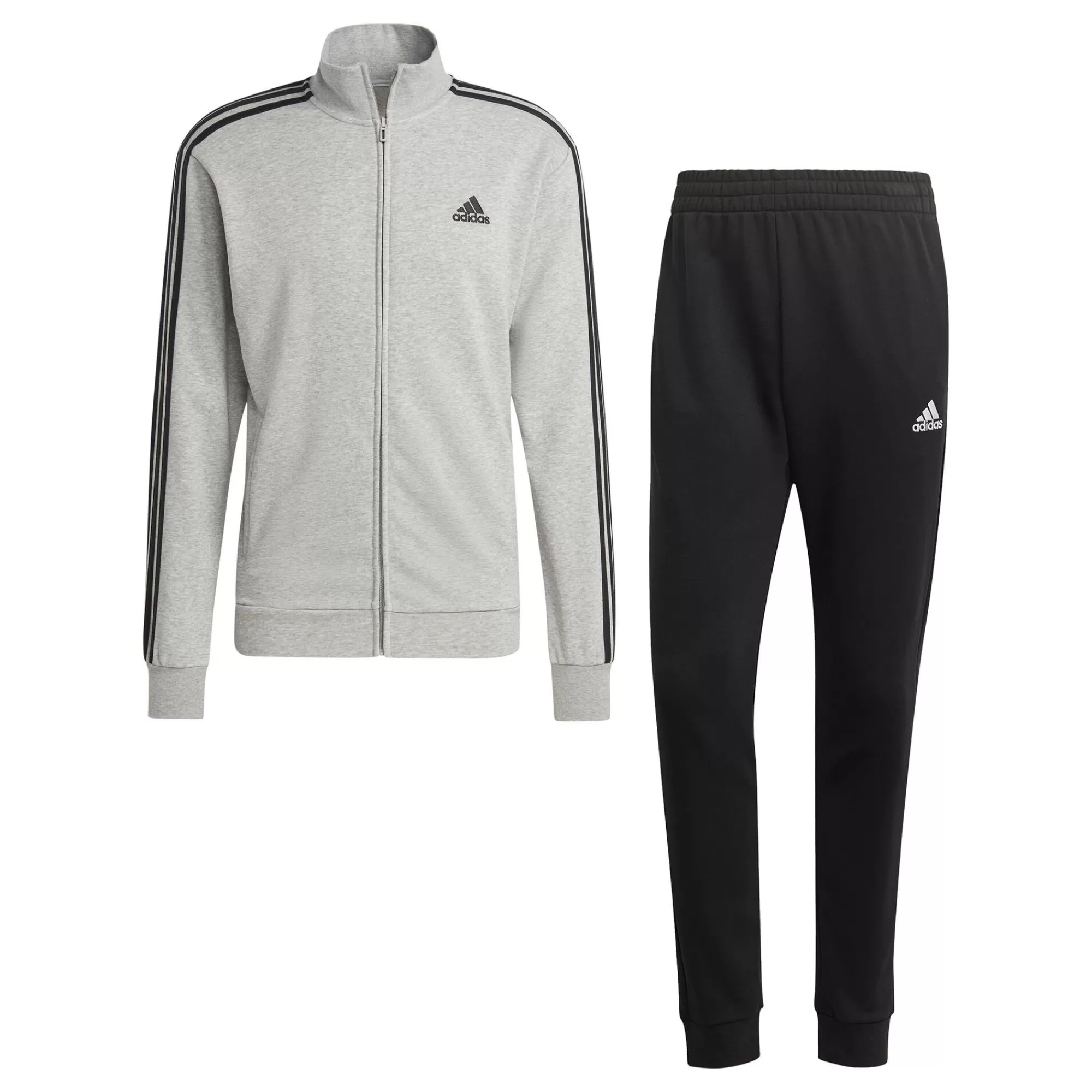 Sportswear Basic 3-Stripes French Terry Tracksuit Men - Grey, Black>adidas Cheap