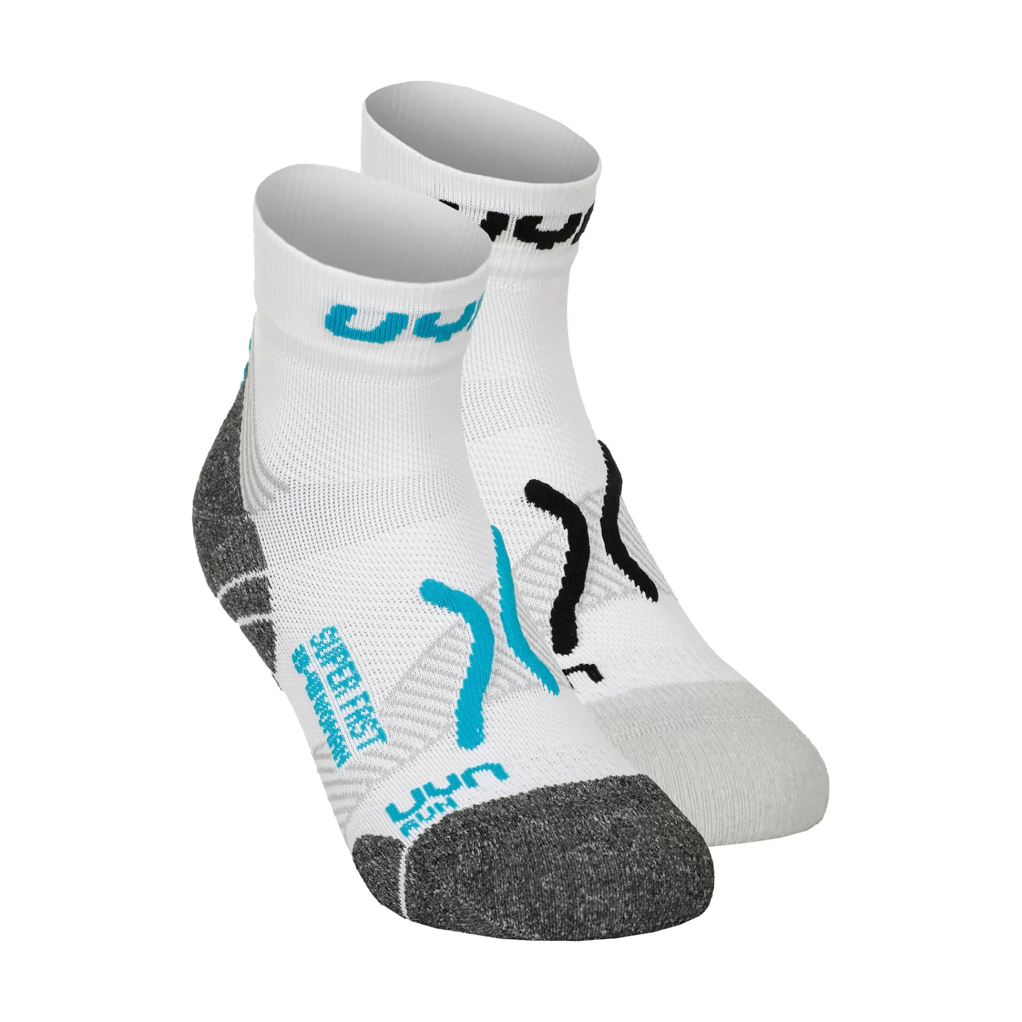 Super Fast Running Socks 2 Pack Women - White, Turquoise>UYN Online