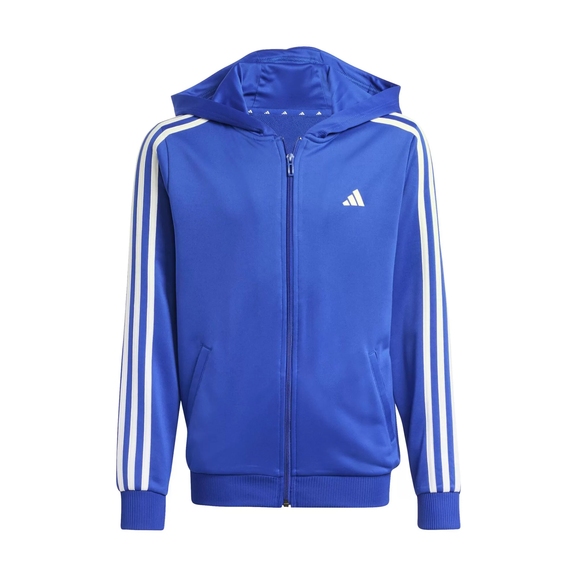 Training Essentials 3 Stripes Zip Hoodie Kids - Blue, White>adidas Online