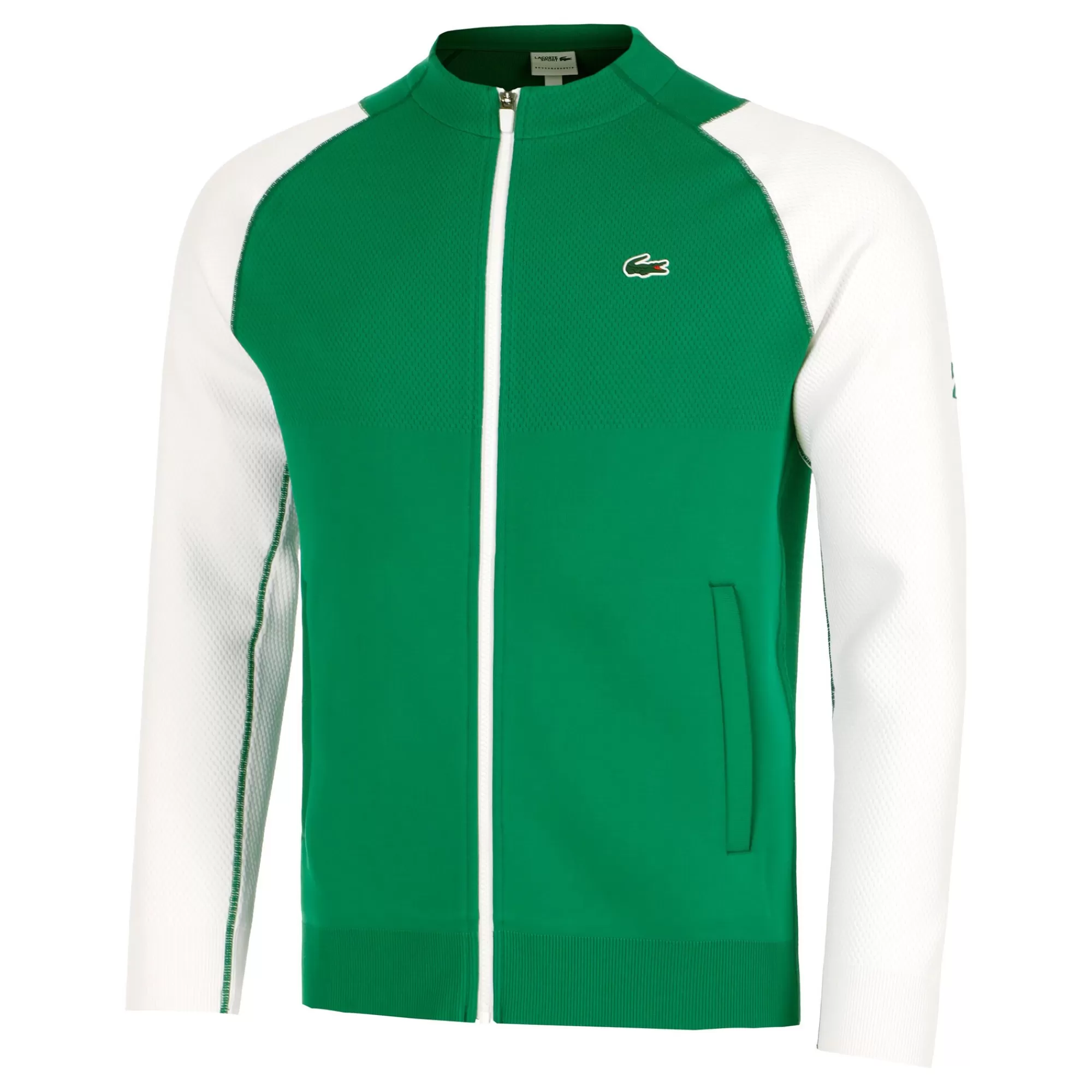 Training Jacket Men - Green, White>Lacoste Outlet