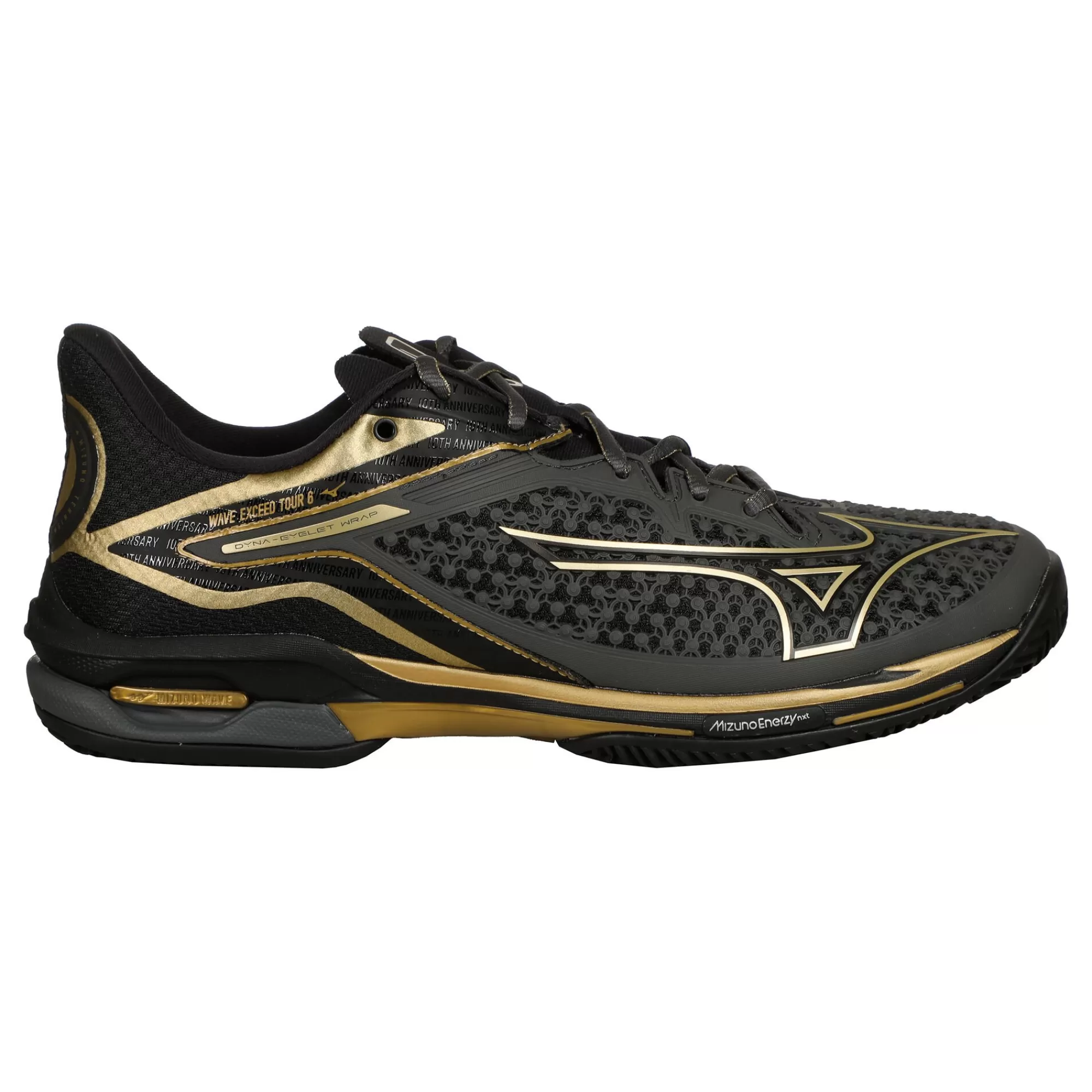 Wave Exceed Tour 6 10th Clay Court Shoe Men - Black, Gold>Mizuno Cheap